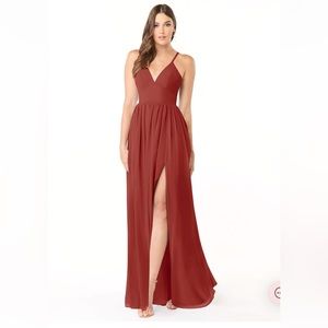 Azazie Aaida bridesmaid dress. Terracotta color. Size A0.